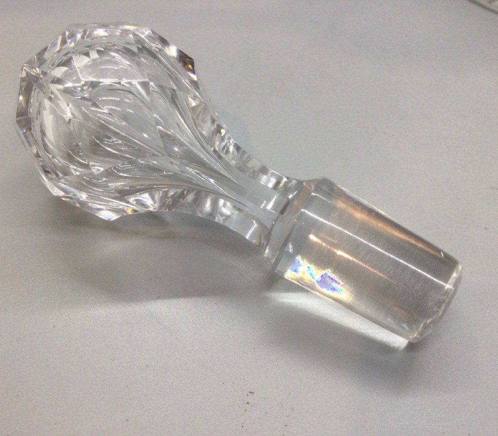 Early Victorian crystal engraved decanter c1850 View XI