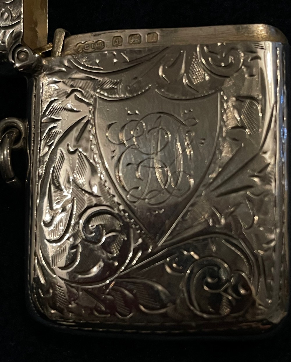 George V silver vesta Birmingham 1919 JOSEPH GLOSTER LTD View VI