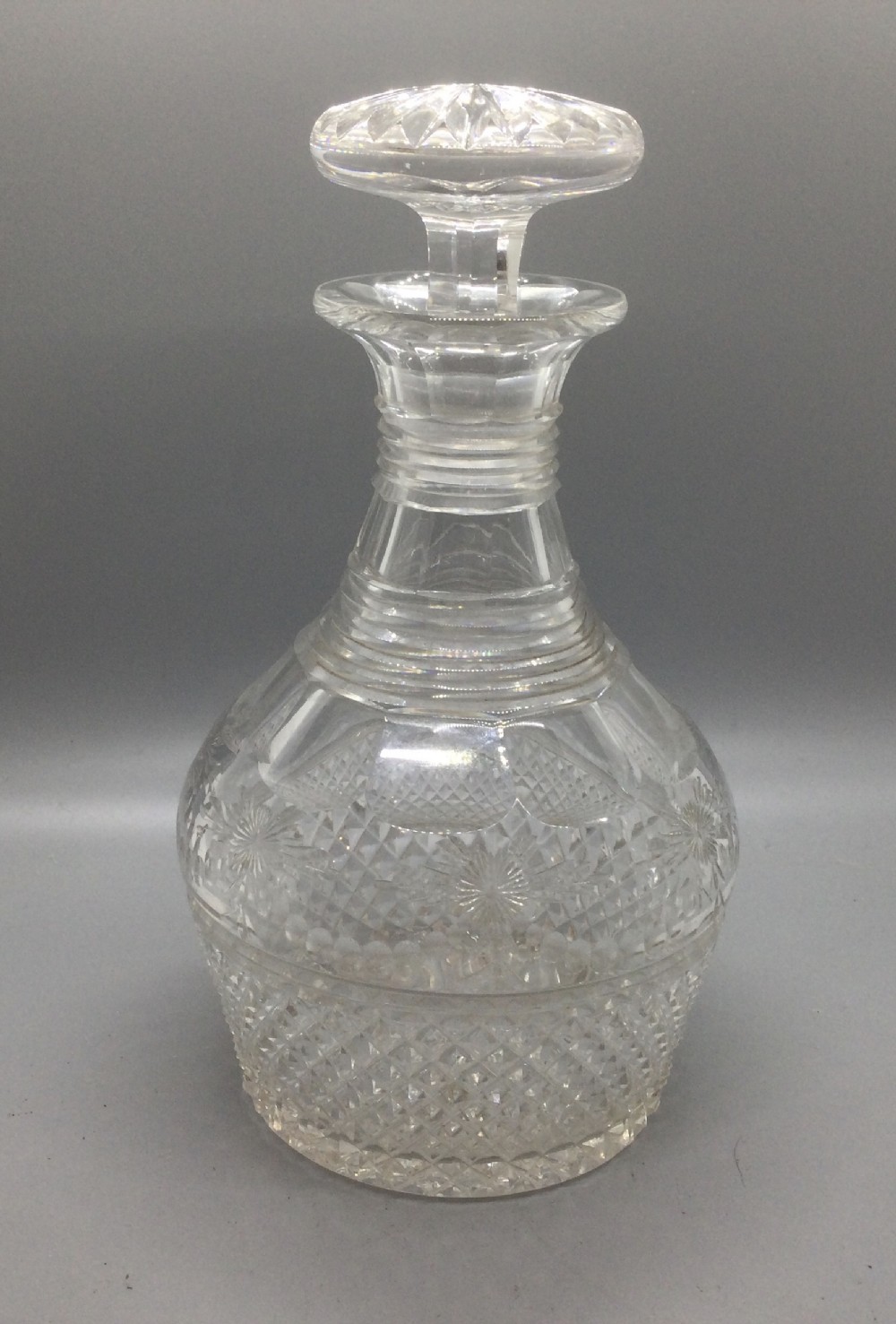 Mid 19thC cut lead crystal decanter c1860