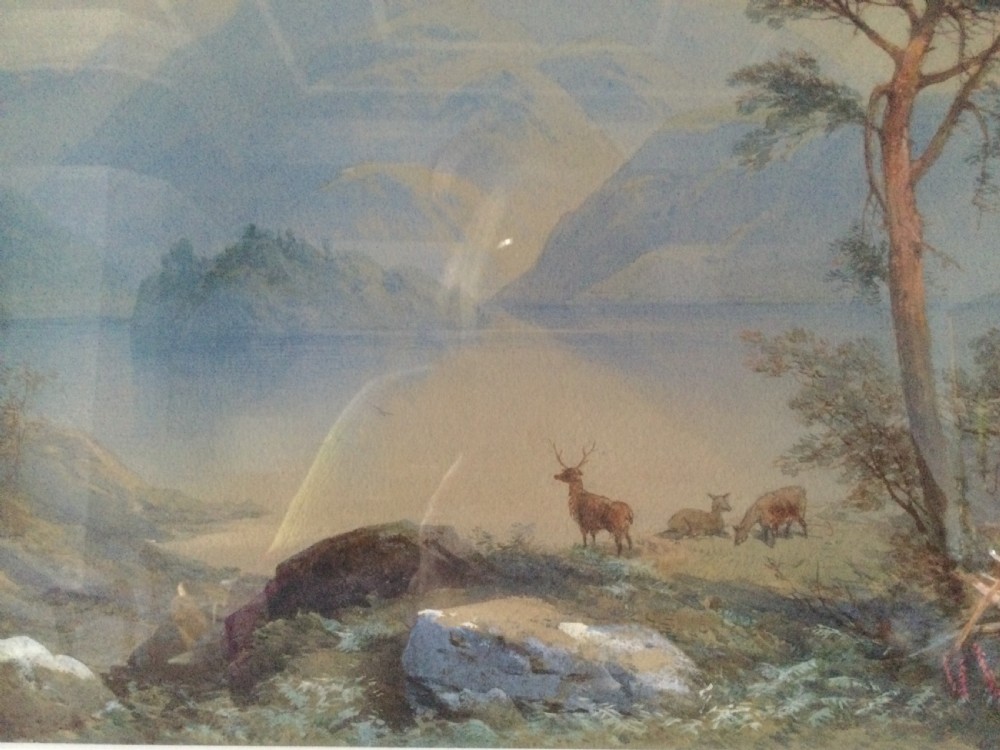 Thomas Charles Leeson Rowbotham 19thC watercolour Scottish lakeside scene  View III