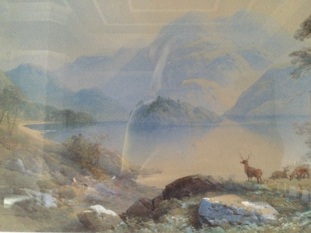 Thomas Charles Leeson Rowbotham 19thC watercolour Scottish lakeside scene  View V