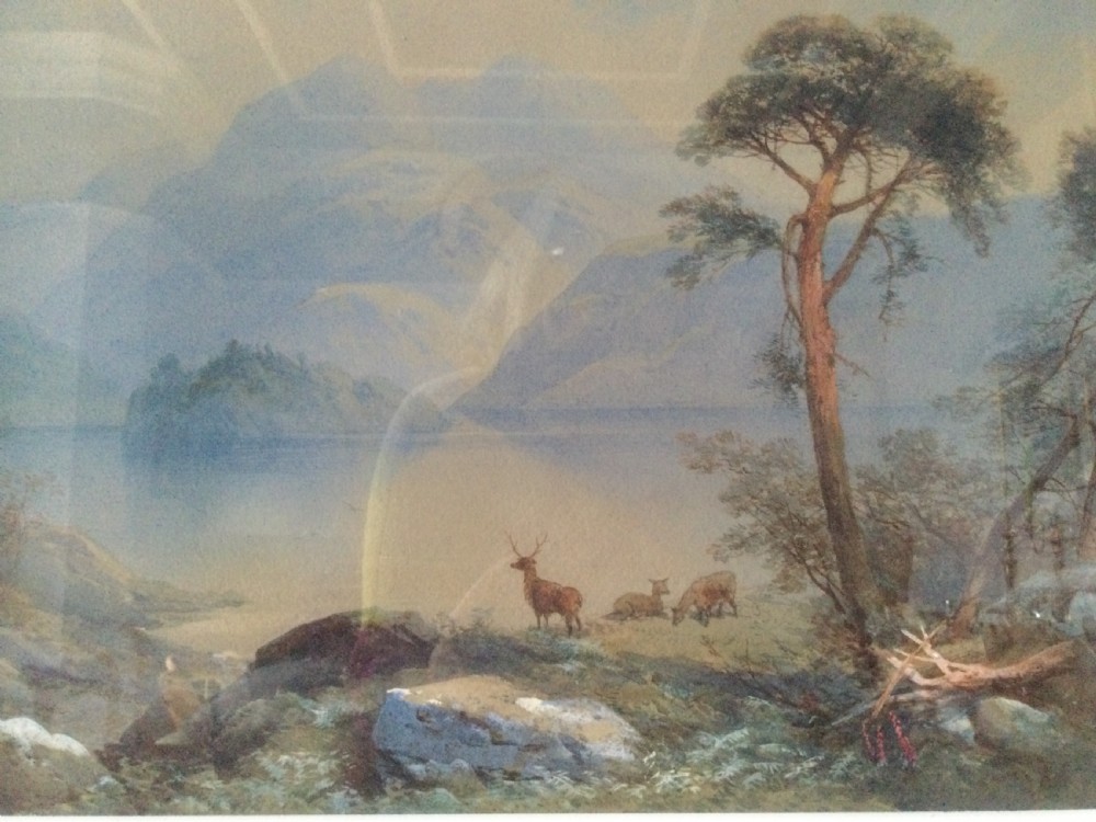 Thomas Charles Leeson Rowbotham 19thC watercolour Scottish lakeside scene  View VI