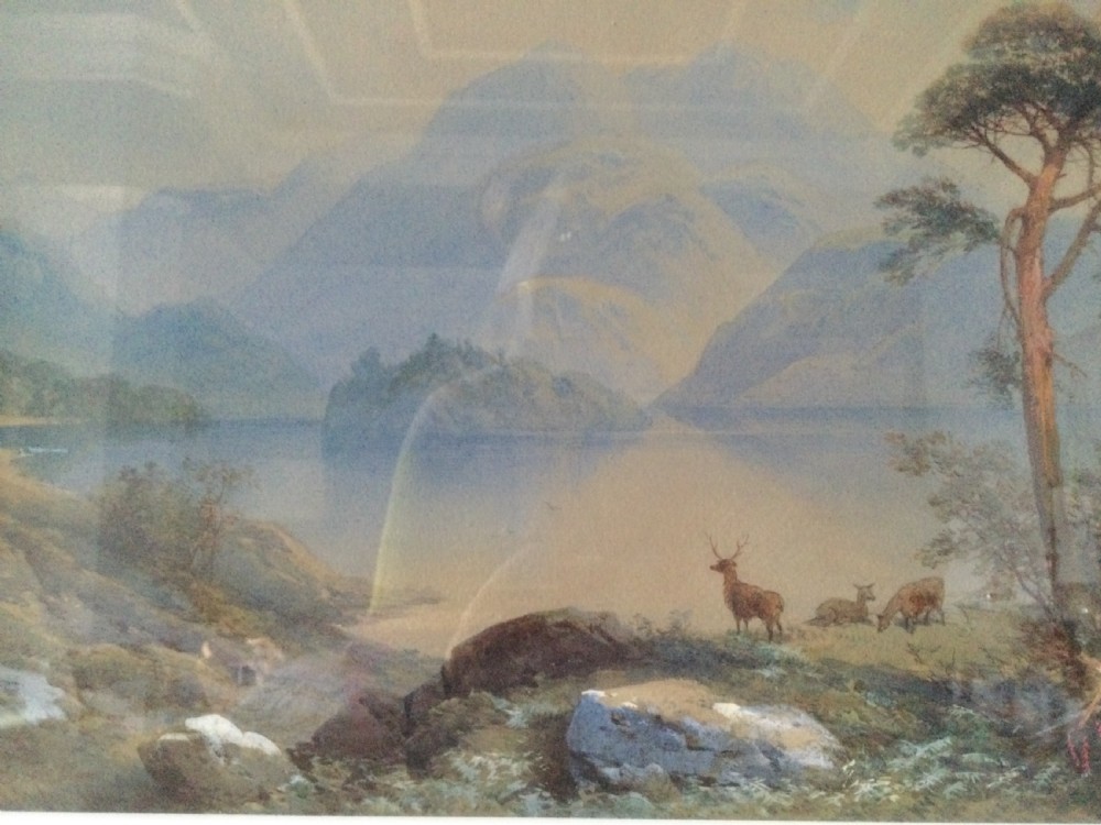 Thomas Charles Leeson Rowbotham 19thC watercolour Scottish lakeside scene  View VII