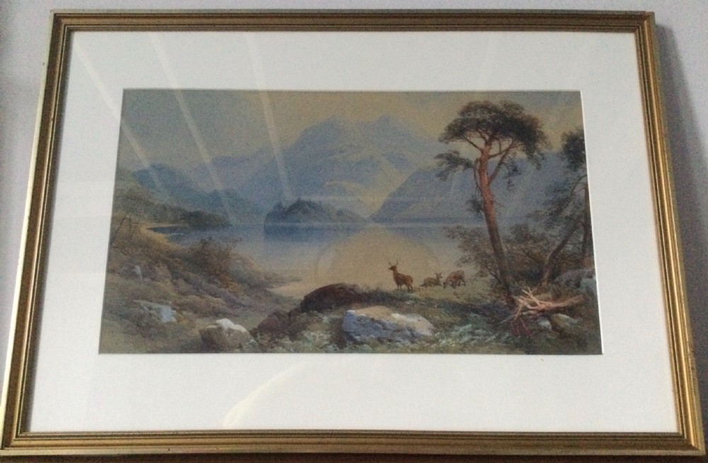 Thomas Charles Leeson Rowbotham 19thC watercolour Scottish lakeside scene  View IX