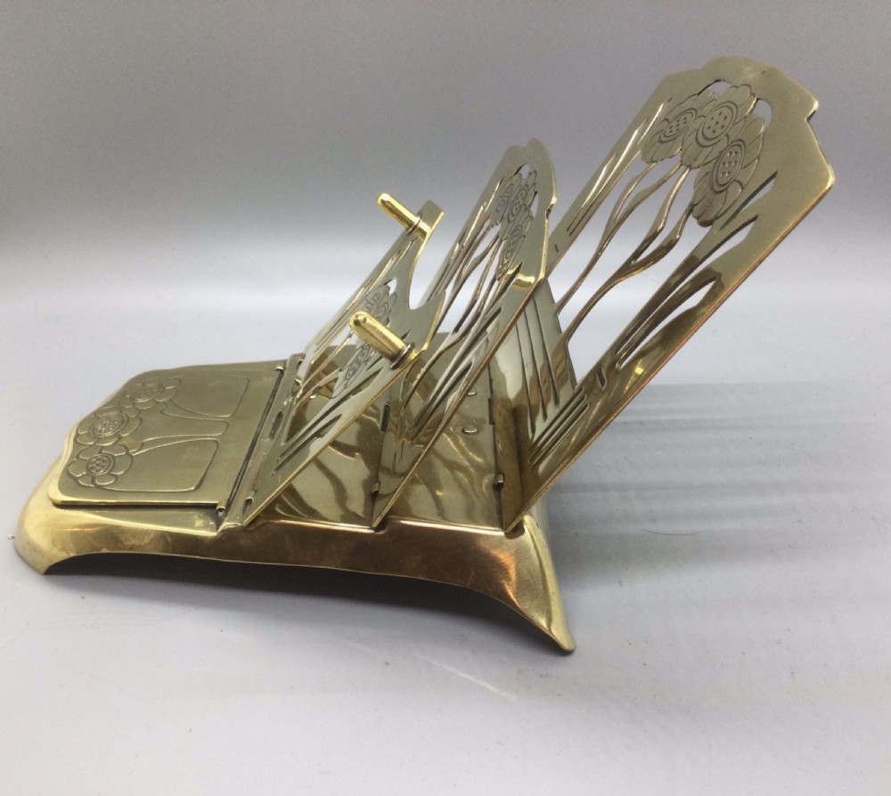 Late 19thC Art Nouveau brass folding paper rack and stamp box c1880 View VII