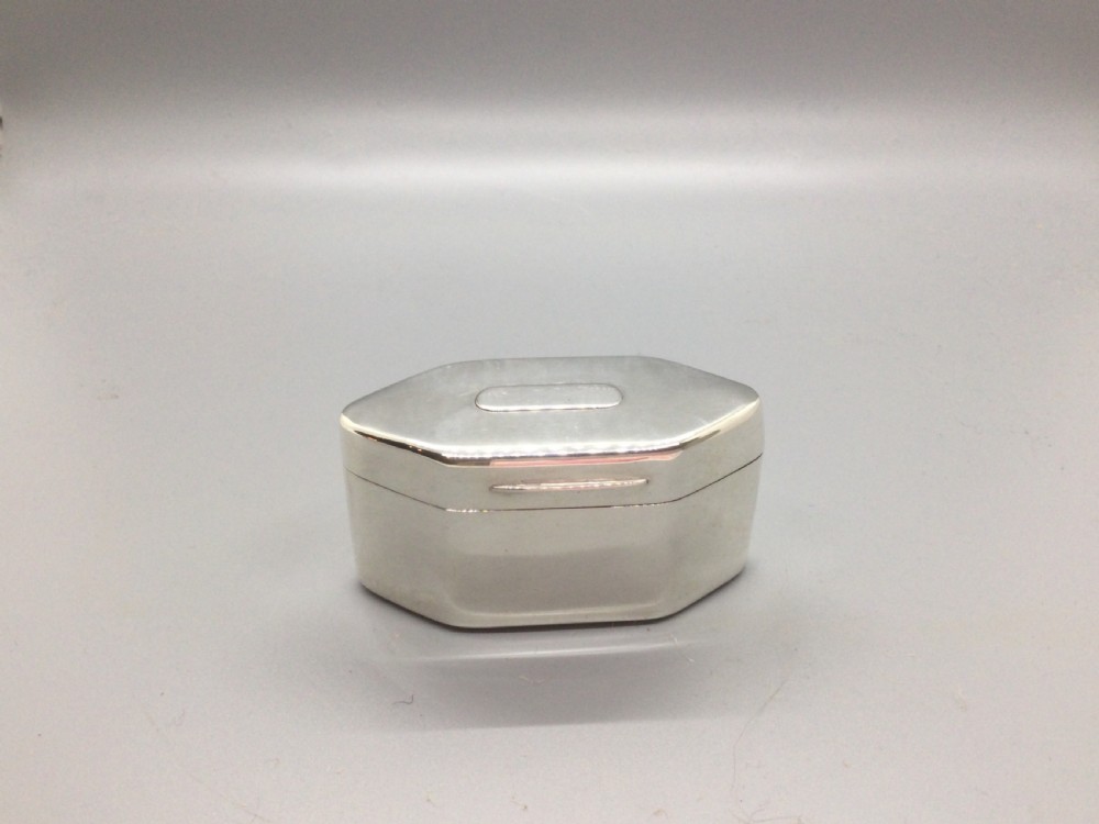 Asprey  silver hexagonal box London 1912  View XII