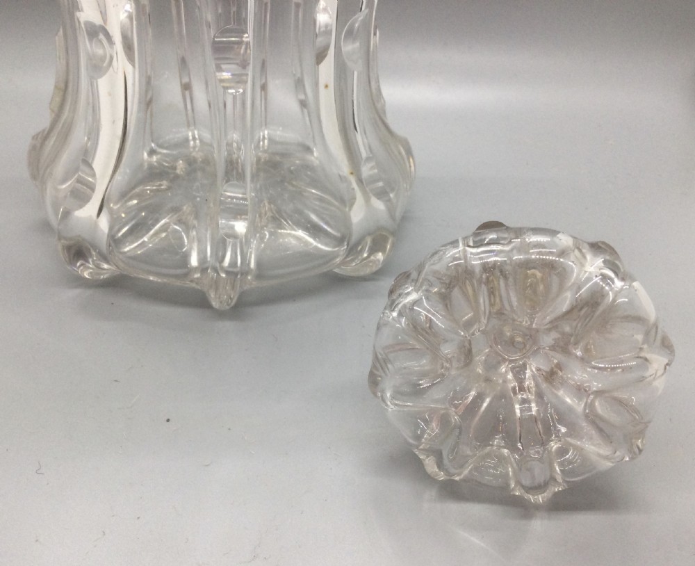 Mid 19thC cut lead crystal mallet decanter c1860 View III