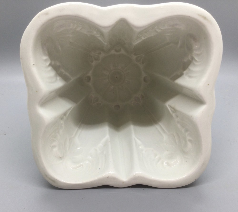 Late Victorian stoneware tall jelly mould c1880 View V
