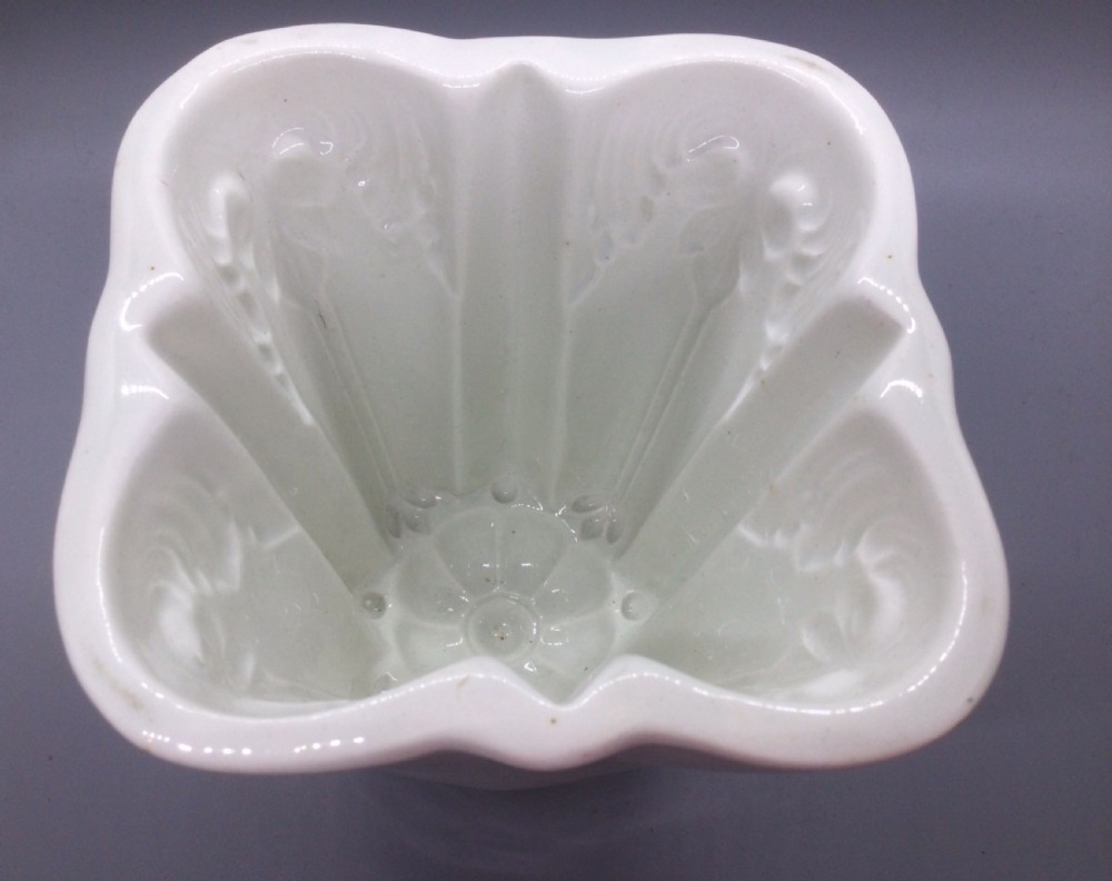Late Victorian stoneware tall jelly mould c1880 View VII