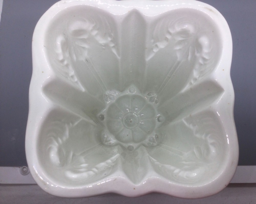 Late Victorian stoneware tall jelly mould c1880 View VIII