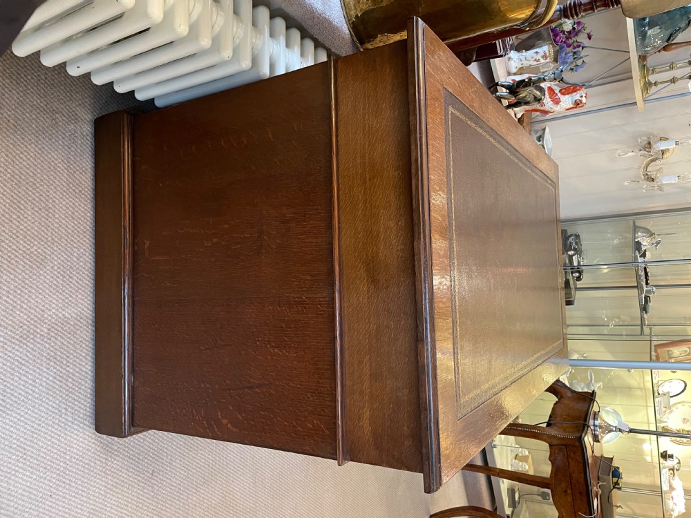 Edwardian oak pedestal desk c1900 View II