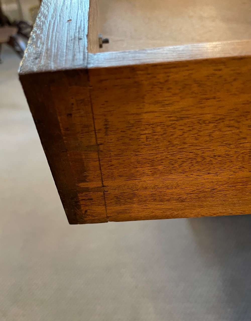 Edwardian oak pedestal desk c1900 View XI