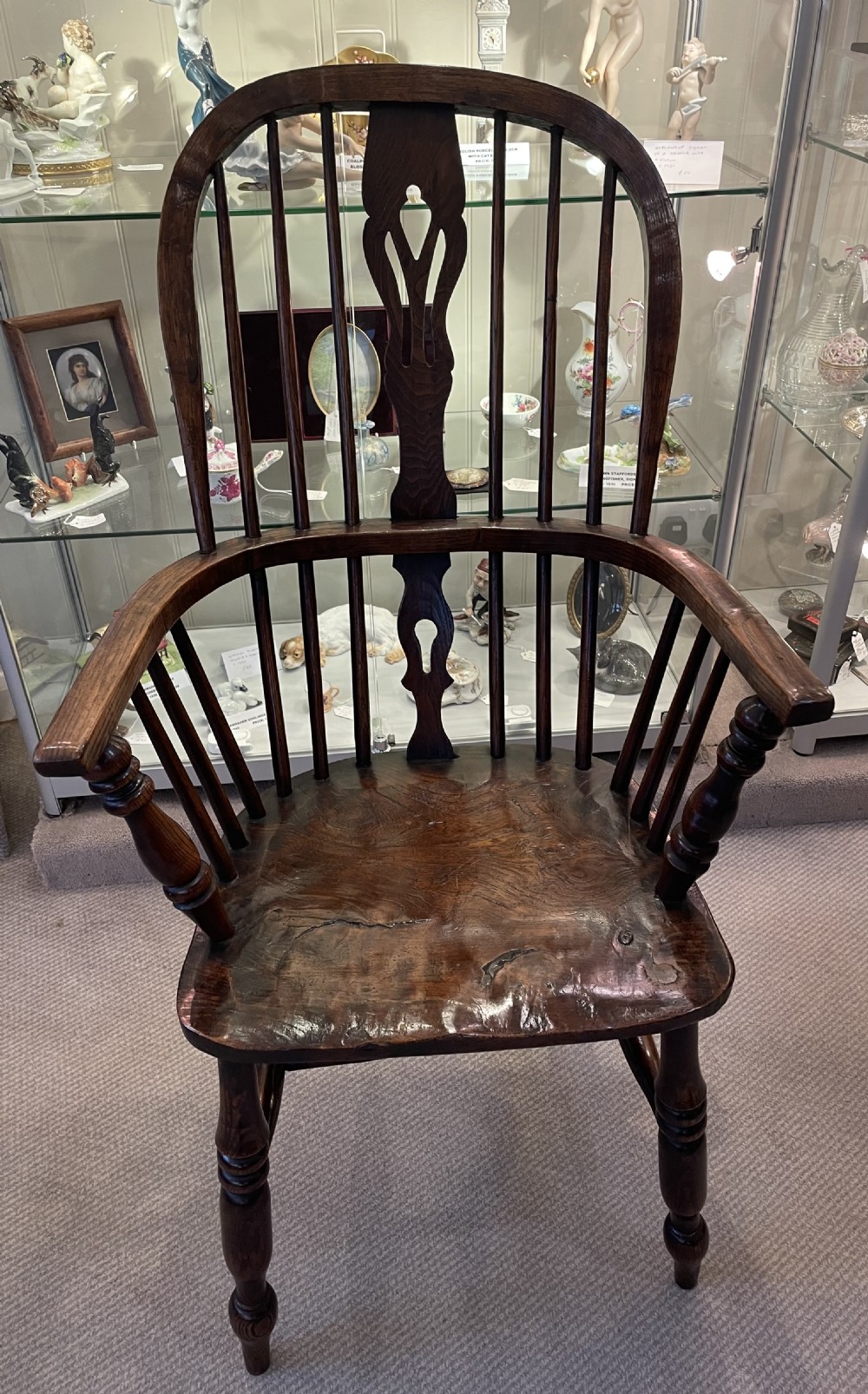 Mid 19thc ash and elm Windsor chair c1860 View V