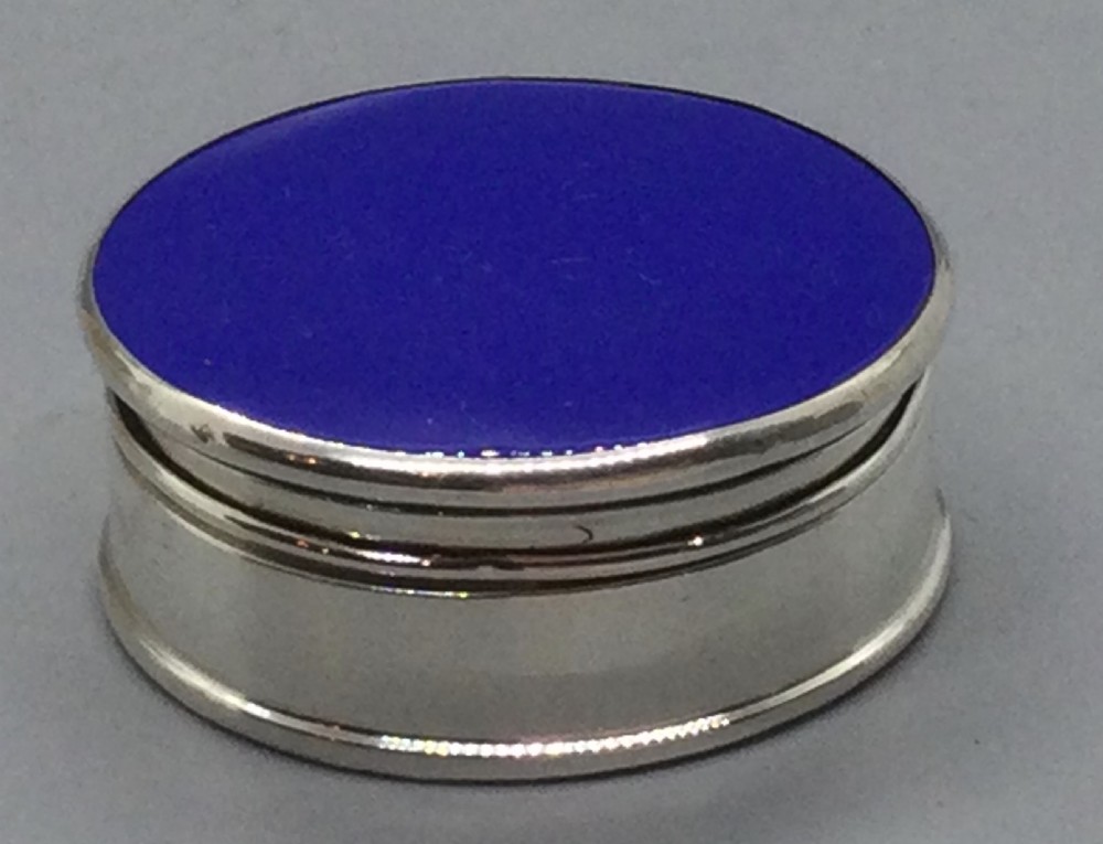 Art Deco era silver enamel and tortoiseshell box Birmingham 1931