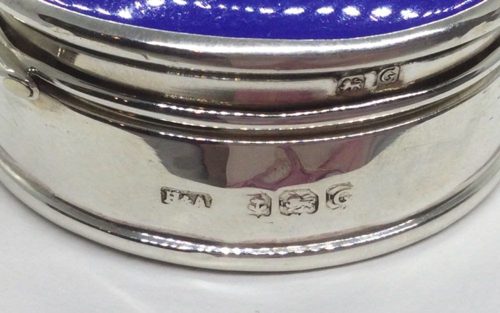 Art Deco era silver enamel and tortoiseshell box Birmingham 1931 View V
