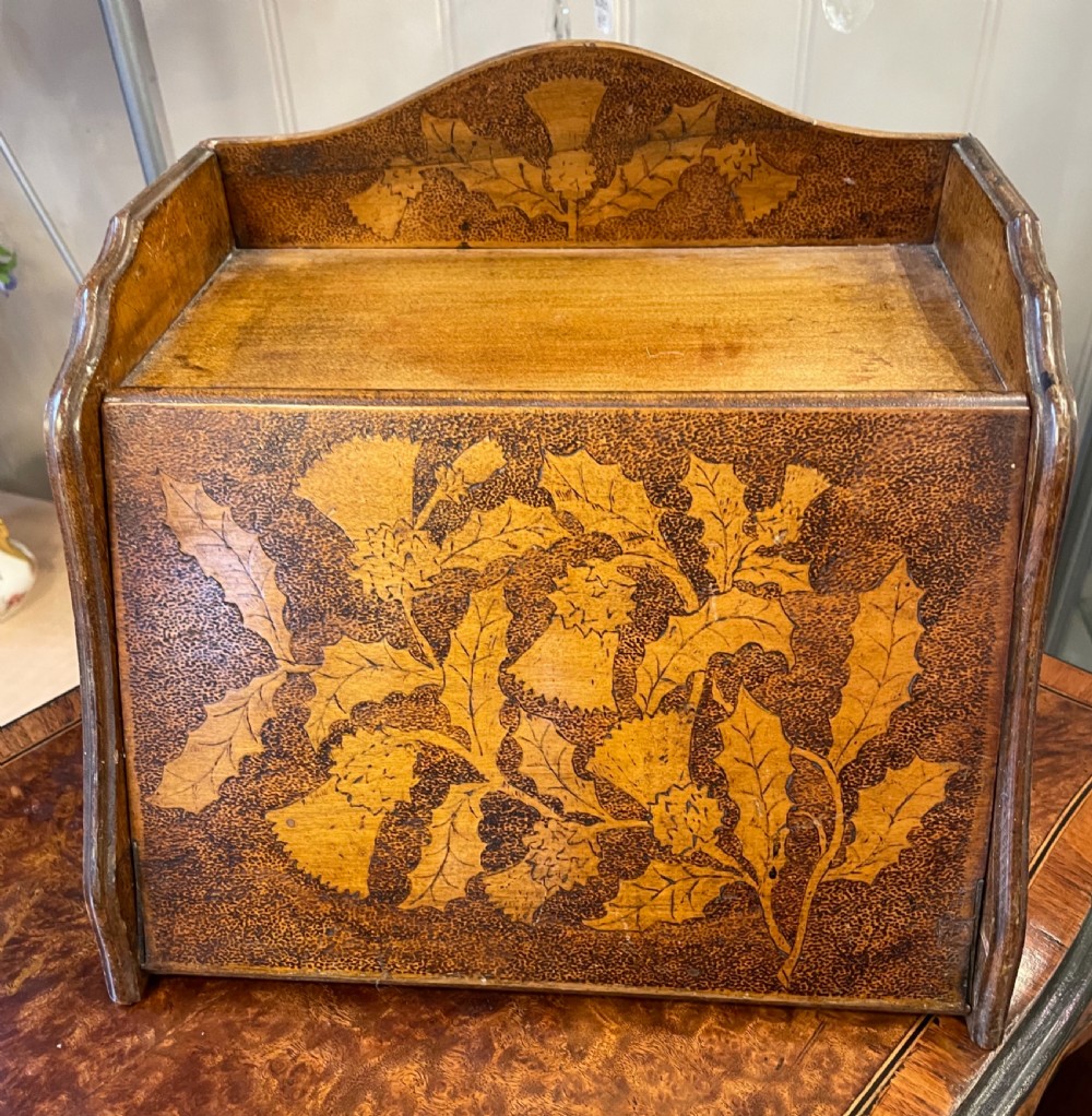 Late Victorian treen pen work stationery box c1880