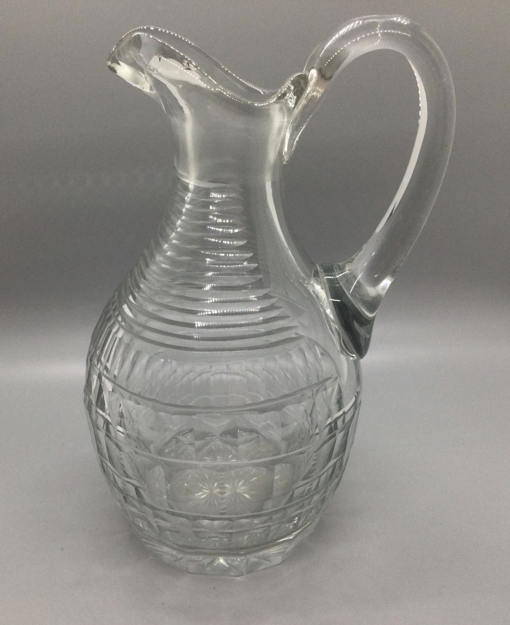 Georgian cut lead crystal wine carafe c1820