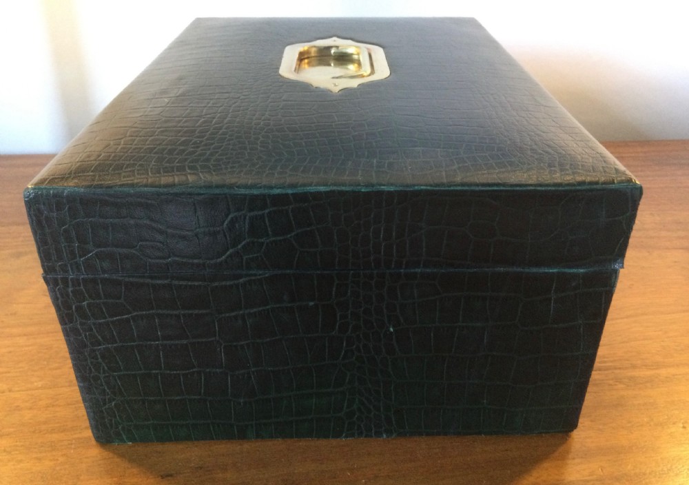 Edwardian crocodile leather documents box c1910 View IV
