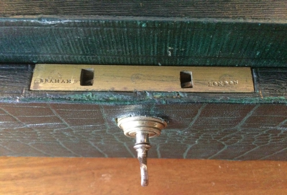Edwardian crocodile leather documents box c1910 View X