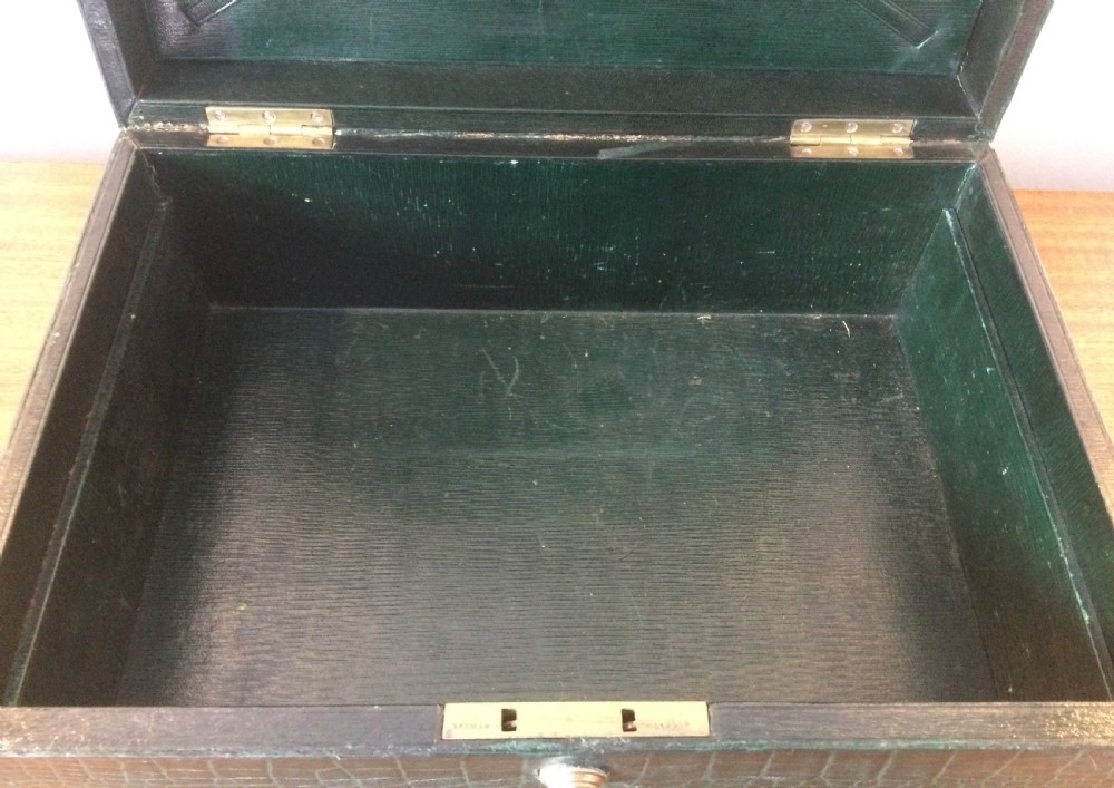 Edwardian crocodile leather documents box c1910 View XII