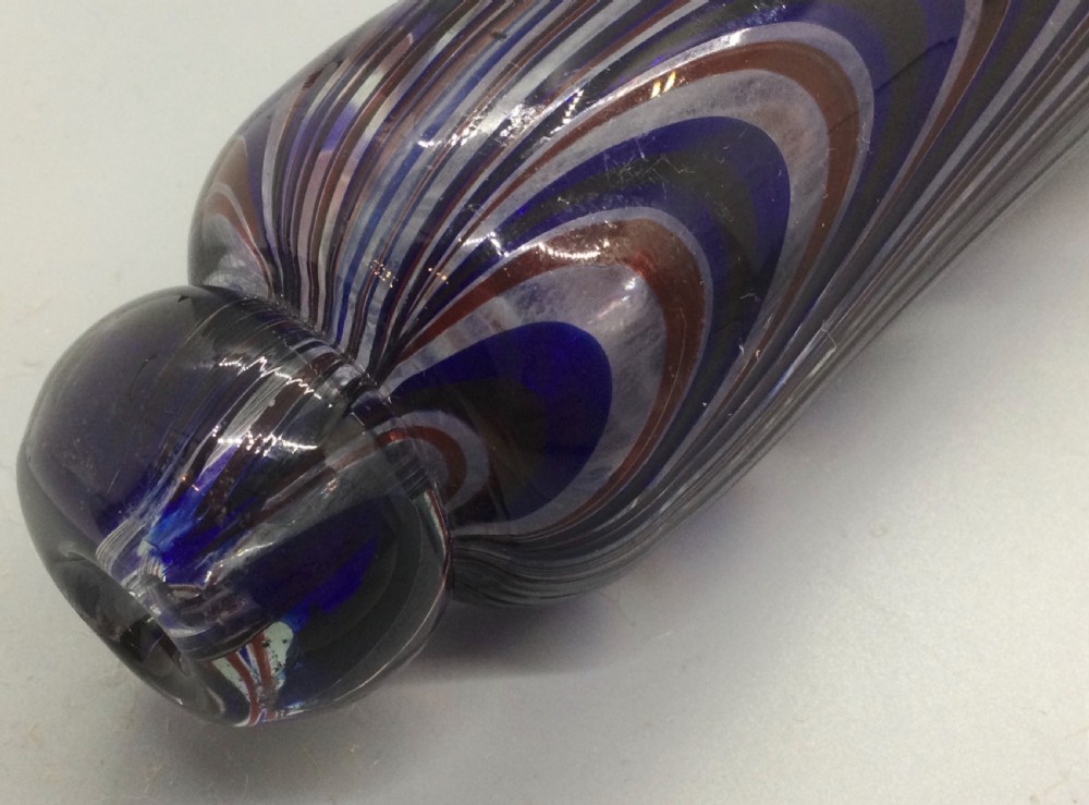 19thc Bristol Nailsea Victorian glass rolling pin c1840 View II