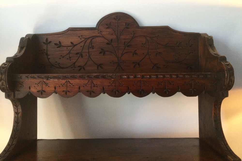 Arts and Crafts Victorian pine wall shelves cupboard  c1870 View V