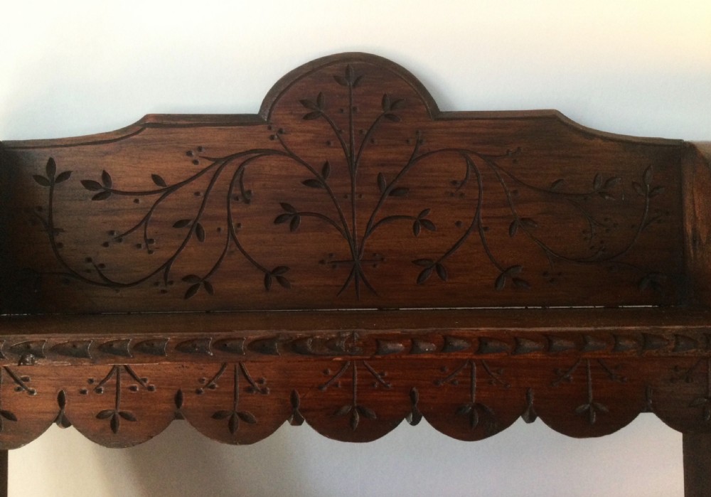 Arts and Crafts Victorian pine wall shelves cupboard  c1870 View X
