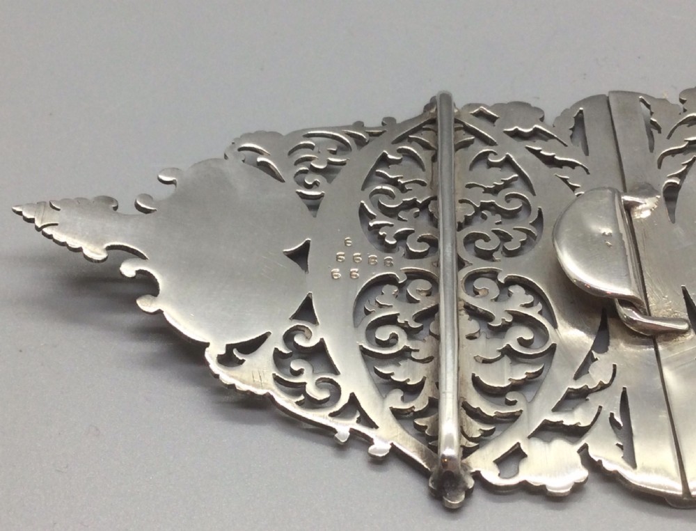 Edwardian silver nurses buckle Sheffield 1902 View V