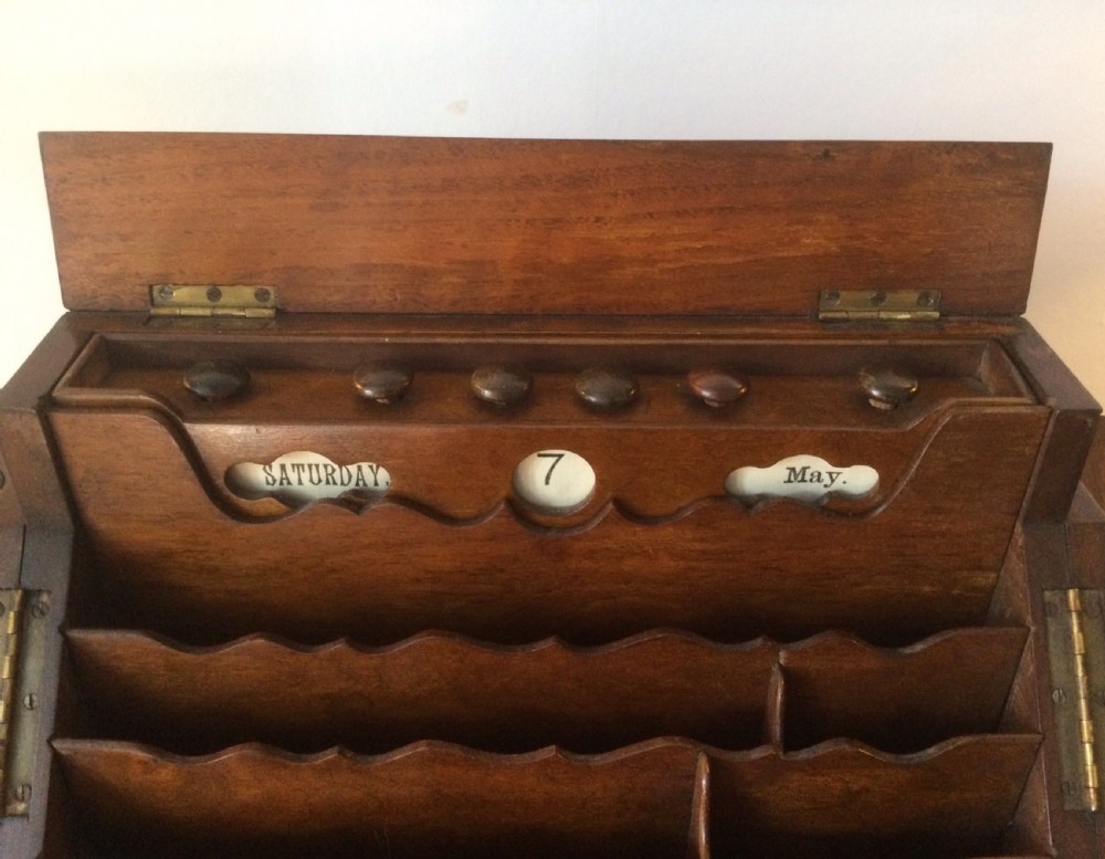 Victorian walnut upright stationery cabinet box c1880 View VIII