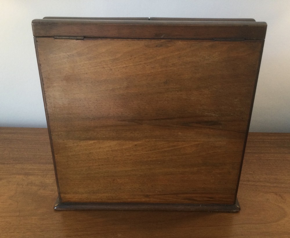 Victorian walnut upright stationery cabinet box c1880 View XIV