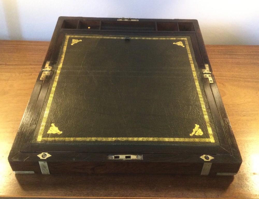 Mid 19thC brass bound rosewood writing slope box c1840 View VII