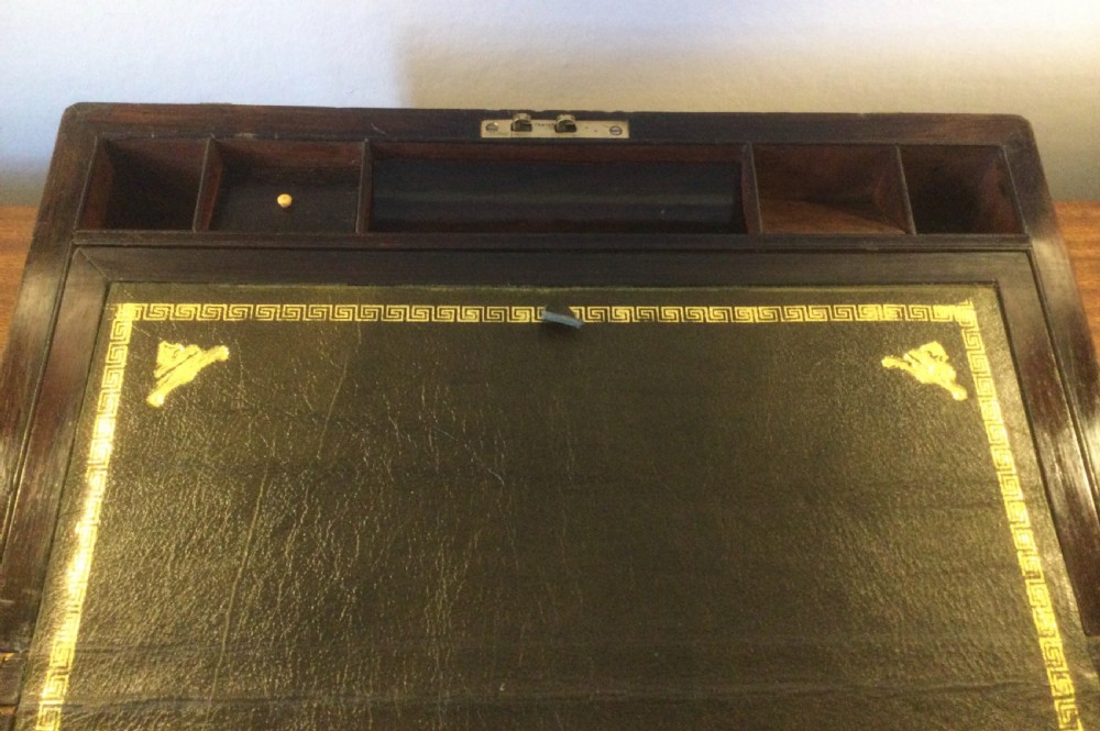 Mid 19thC brass bound rosewood writing slope box c1840 View IX