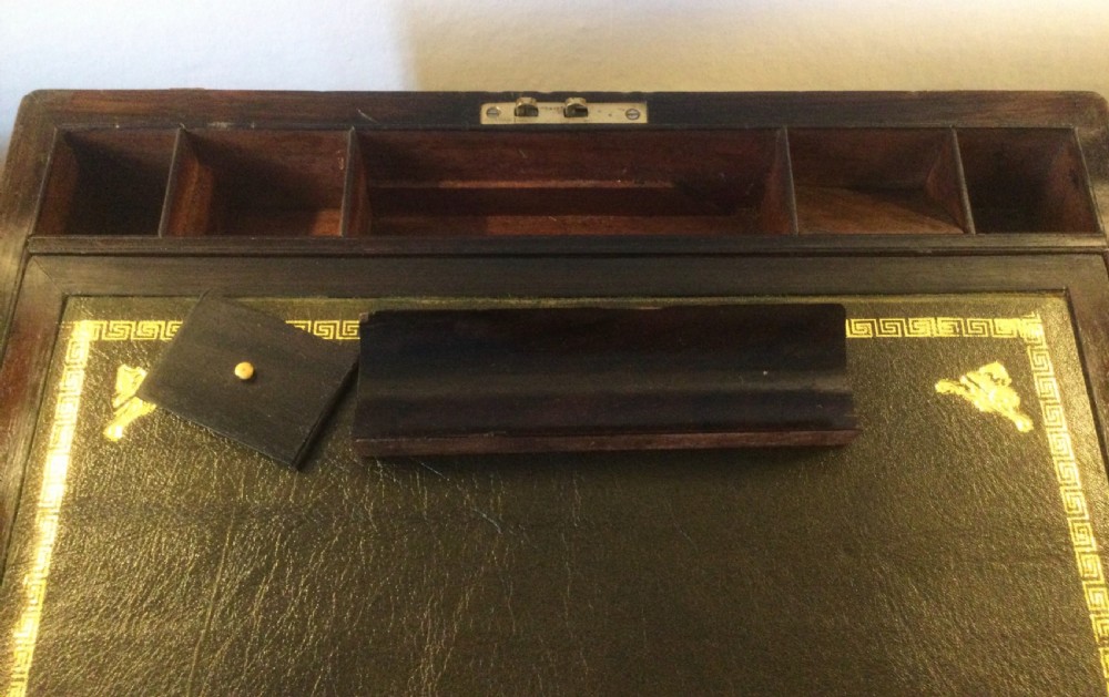 Mid 19thC brass bound rosewood writing slope box c1840 View X
