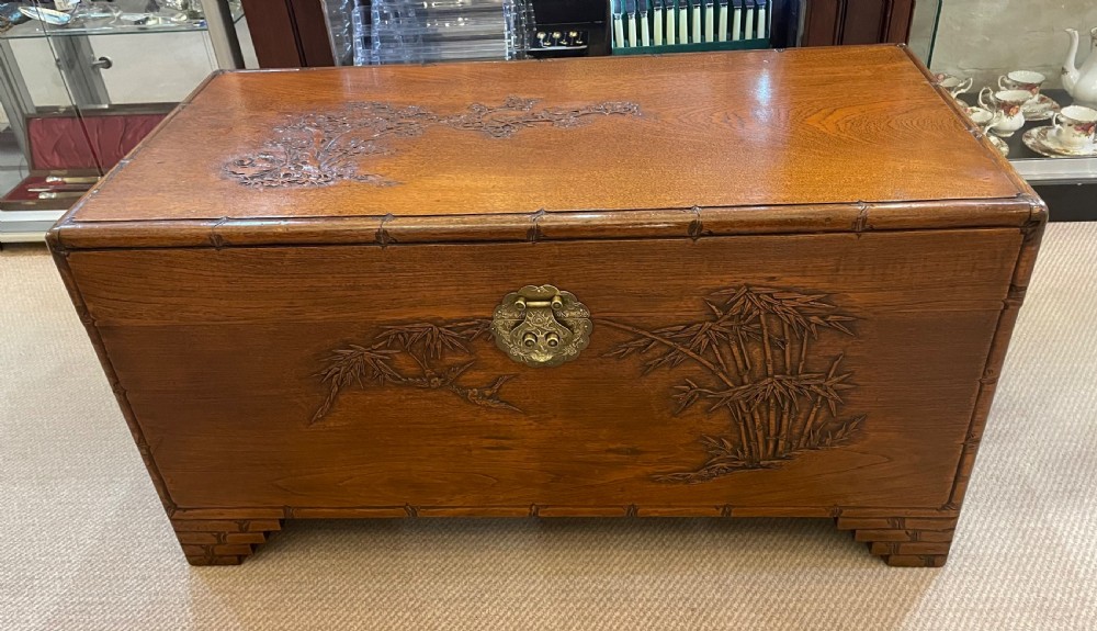 Early 20thc Oriental camphor trunk c1920