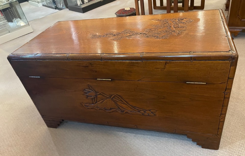 Early 20thc Oriental camphor trunk c1920 View X