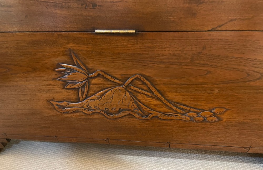 Early 20thc Oriental camphor trunk c1920 View XII