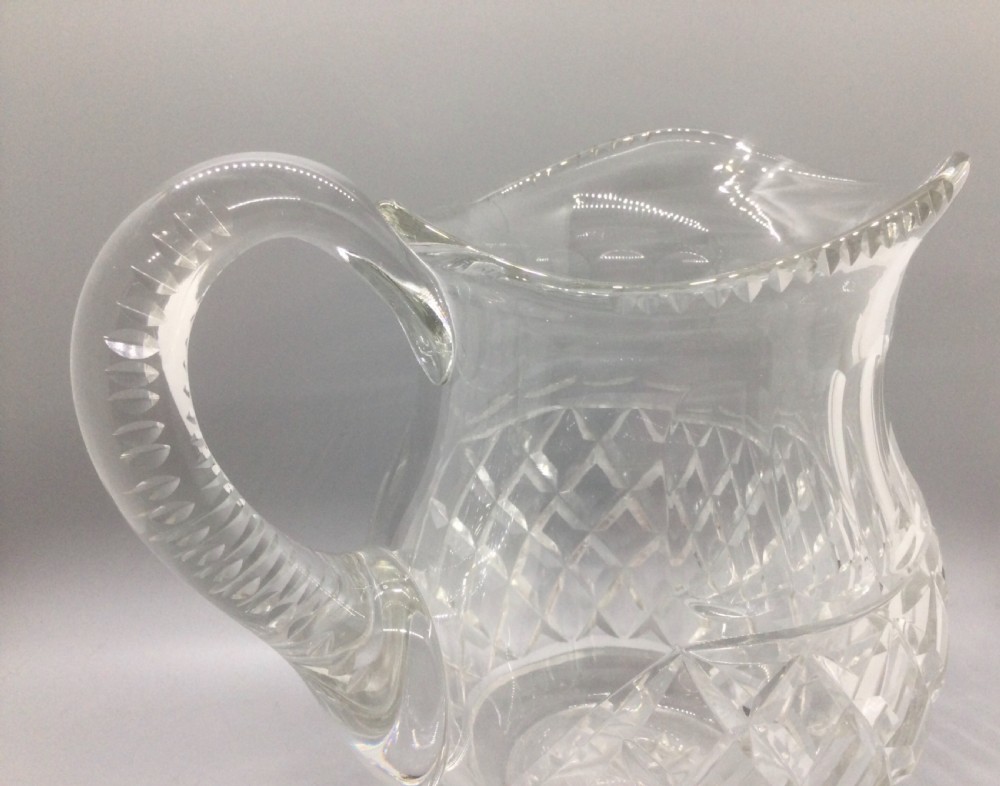 Edwardian cut lead crystal jug c1910 View VIII