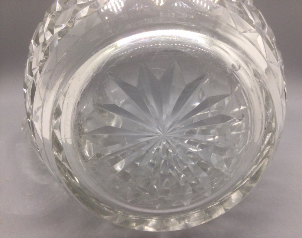 Edwardian cut lead crystal jug c1910 View IX