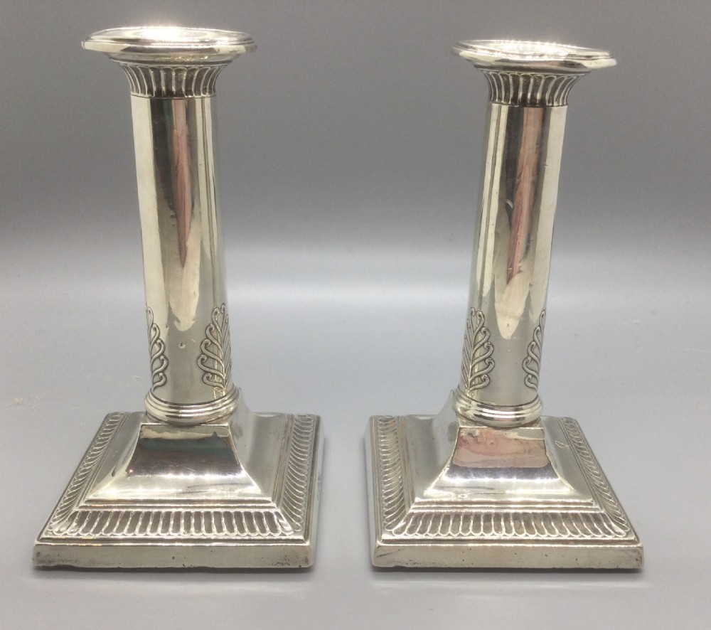 Geo V pair silver candlestick s Sheffield 1921  View III
