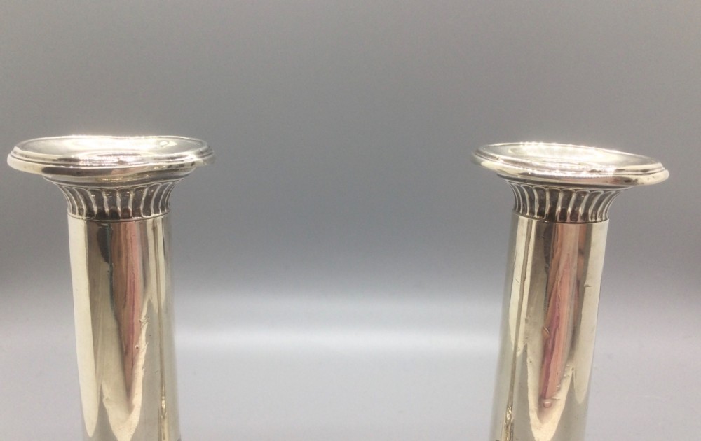 Geo V pair silver candlestick s Sheffield 1921  View IV