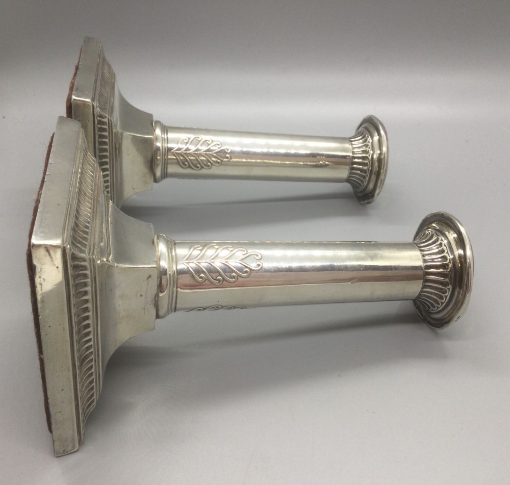 Geo V pair silver candlestick s Sheffield 1921  View VI