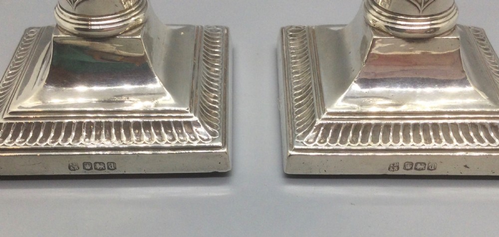 Geo V pair silver candlestick s Sheffield 1921  View IX