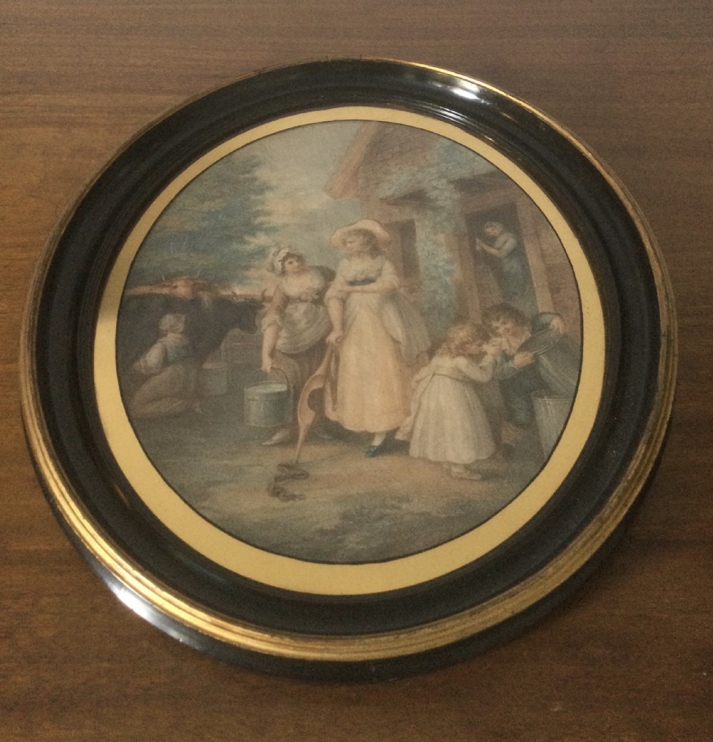 Late 18thc stipple engraving Morning c1790