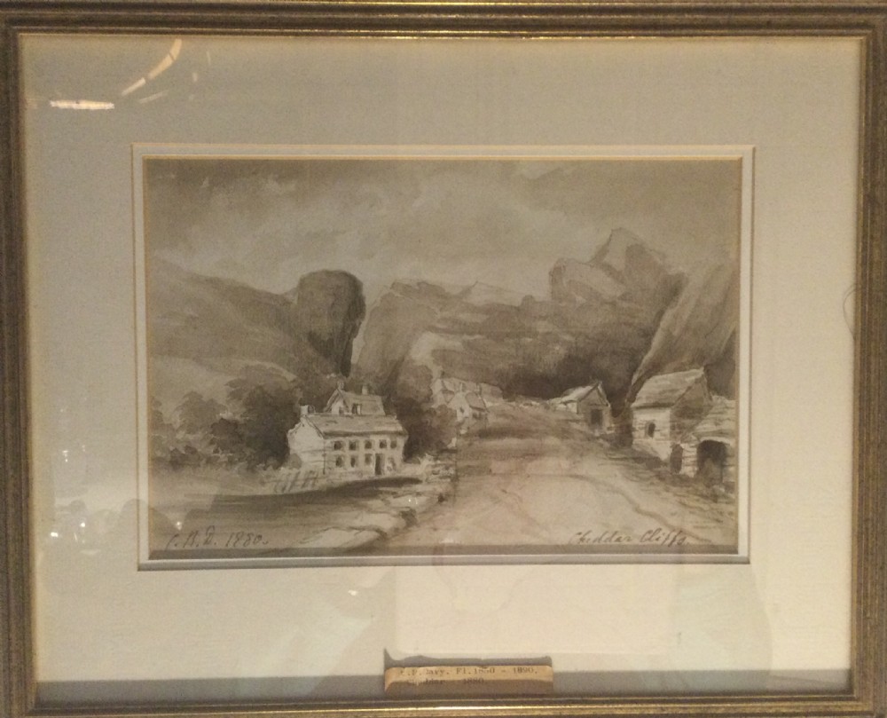 Late 19thC watercolour of Cheddar Cliffs dated 1880