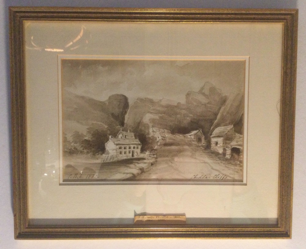 Late 19thC watercolour of Cheddar Cliffs dated 1880 View III