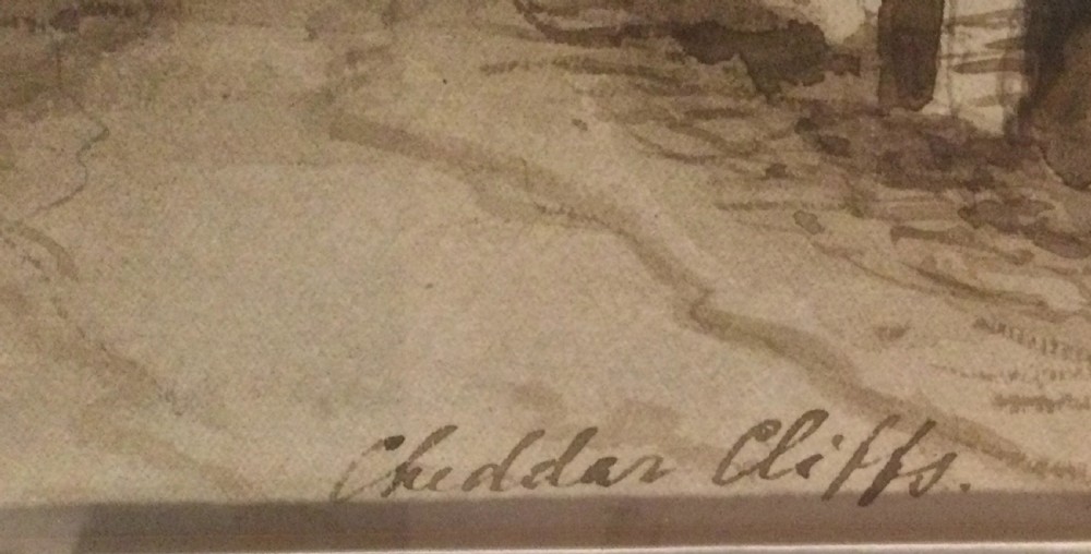 Late 19thC watercolour of Cheddar Cliffs dated 1880 View VI