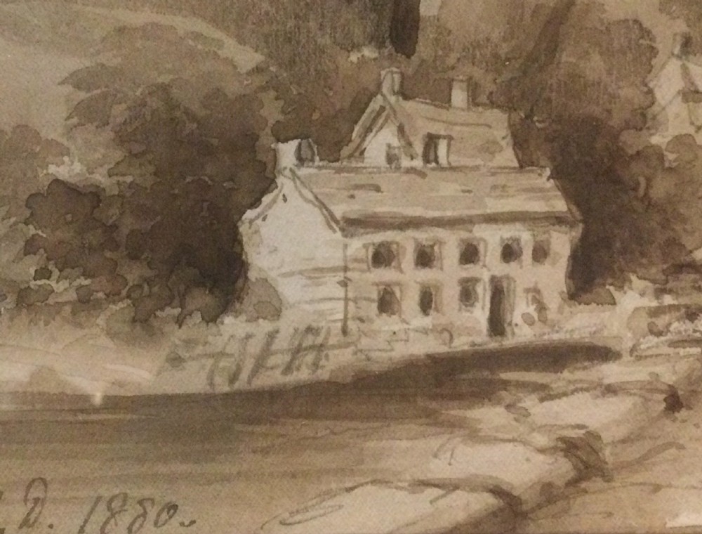 Late 19thC watercolour of Cheddar Cliffs dated 1880 View IX