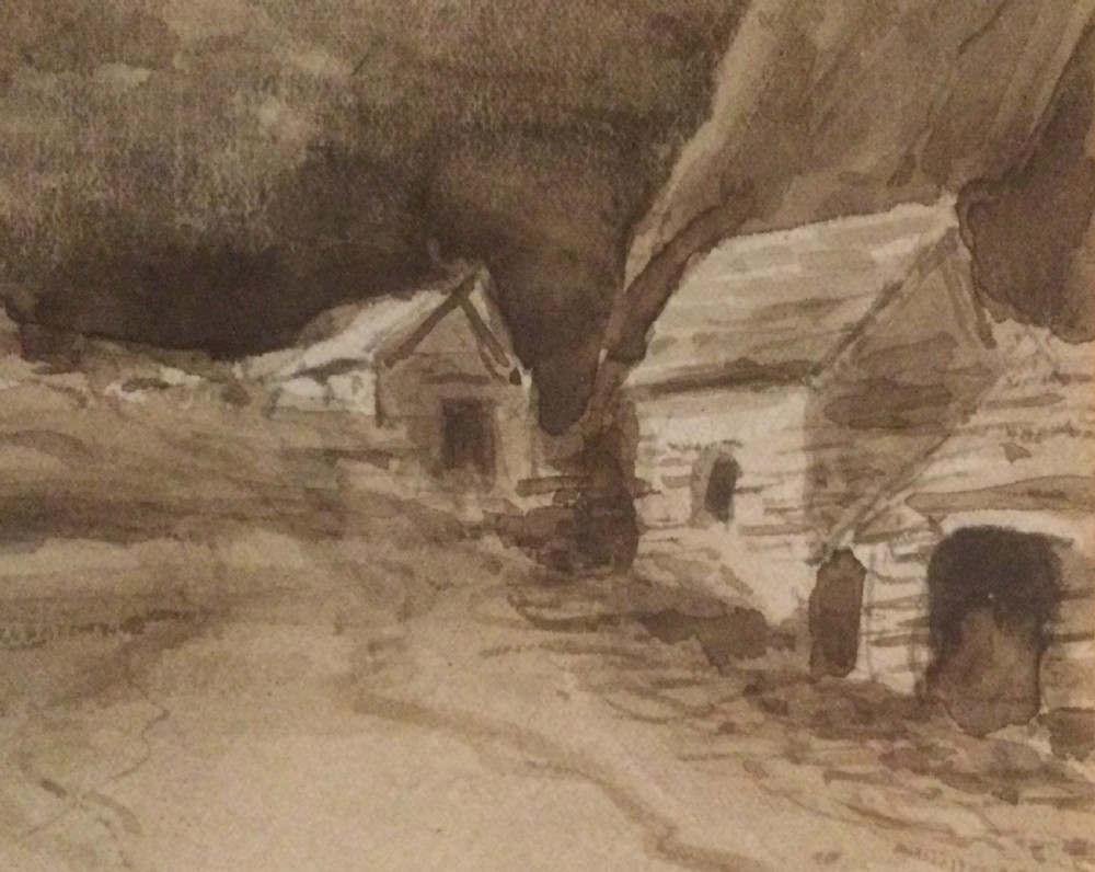 Late 19thC watercolour of Cheddar Cliffs dated 1880 View X
