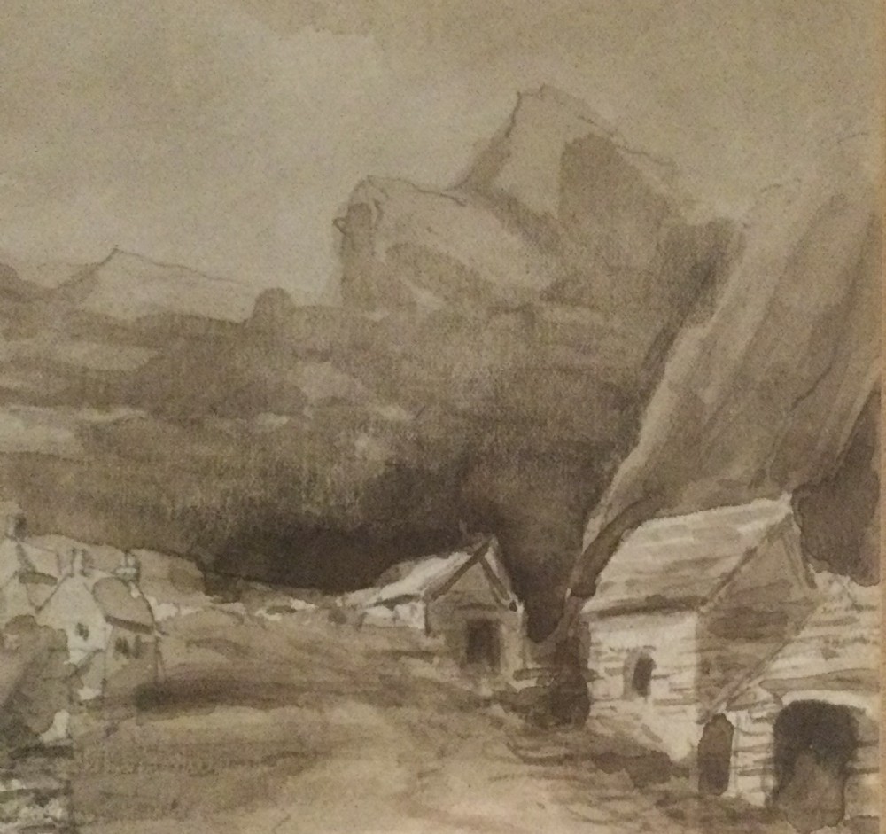 Late 19thC watercolour of Cheddar Cliffs dated 1880 View XI