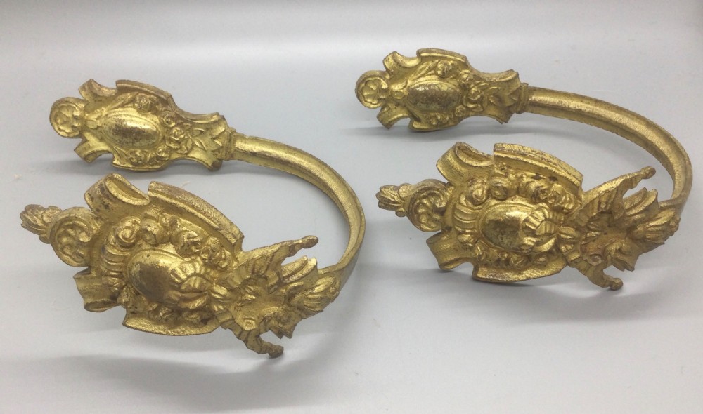 Mid 19thC French ormolu curtain tie backs c1860